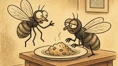 Ανέκδοτο: Δύο μύγες συζητούν στο τραπέζι