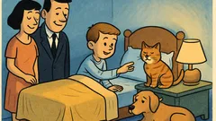 Ανέκδοτο: Μια οικογένεια, γάτα και σκύλος