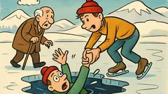 Ανέκδοτο: Δύο φίλοι σε παγωμένη λίμνη