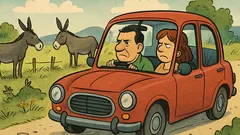 Ανέκδοτο: Ένα αντρόγυνο στο αυτοκίνητο μετά από καβγά…