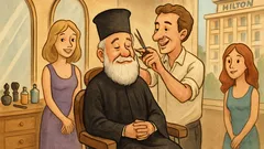 Ανέκδοτο: Μπαίνει ένας παπάς σε κομμωτήριο