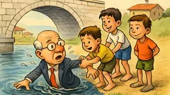 Ανέκδοτο: Περπατούσε ο Σημίτης σε μια γέφυρα…