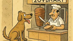 Ανέκδοτο: Τι κάνει ένας σκύλος σε σουβλατζίδικο;