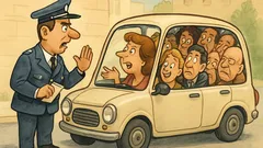 Ανέκδοτο: Ένας τροχονόμος σταματάει ένα γεμάτο αυτοκίνητο