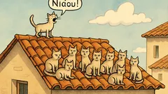 Ανέκδοτο: Τι κάνει «νιάου-νιάου» στα κεραμίδια;