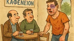 Ανέκδοτο: Περιμένουν δυο φίλοι στο καφενείο