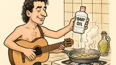 Ανέκδοτο: Με τι λάδι τηγανίζει ο Κορκολής;