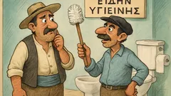 Ανέκδοτο: Δυο χωριάτες πάνε σε πολυκατάστημα