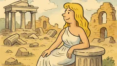 Ανέκδοτο: Ξανθιά στα ερείπια της Τροίας