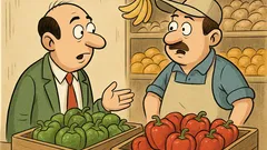 Ανέκδοτο: Μπαίνει βιαστικά σε μανάβικο…