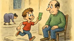 Ανέκδοτο: Μπαμπά, βρήκα ένα χαμένο χιλιάρικο