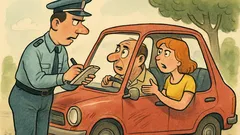 Ανέκδοτο: Ένας τροχονόμος σταματά ένα αυτοκίνητο…