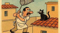 Ανέκδοτο: Τι κάνει «νιάου-νιάου» στην ταράτσα;