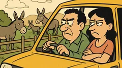 Ανέκδοτο: Ζευγάρι ταξιδεύει σιωπηλό και βλέπει γαϊδούρια
