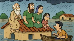 Ανέκδοτο: Έβρεχε, έβρεχε… και τρεις βάρκες