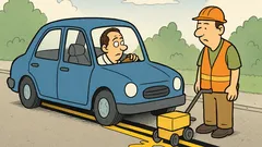 Ανέκδοτο: Βάφουν γραμμές; Πάρε καινούριο αμάξι