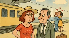 Ανέκδοτο: Ένας σύζυγος στον σιδηροδρομικό σταθμό