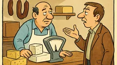 Ανέκδοτο: Βάλε μου ενάμισι κιλό φέτα!