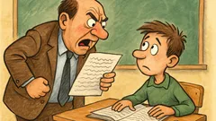 Ανέκδοτο: Ο δάσκαλος δείχνει την έκθεση στον μπαμπά