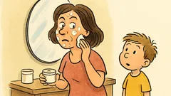 Ανέκδοτο: Ένα αγοράκι ρωτά τη μαμά στον καθρέφτη